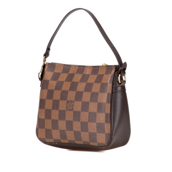 Louis Vuitton Damier Truss Makeup Pouch Mini Handbag N51982 Brown Leather Wom... - Picture 2 of 11